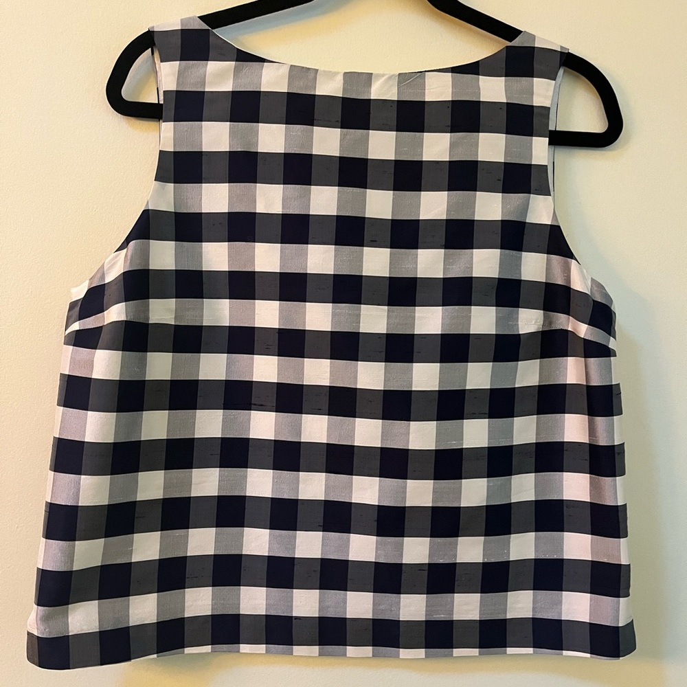 Ralph Lauren black checkered sleeveless top